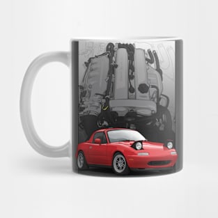 Mx5 / Miata NA with engine background Mug